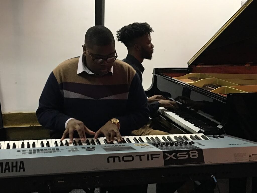 Students Playing Keyboard and Piano